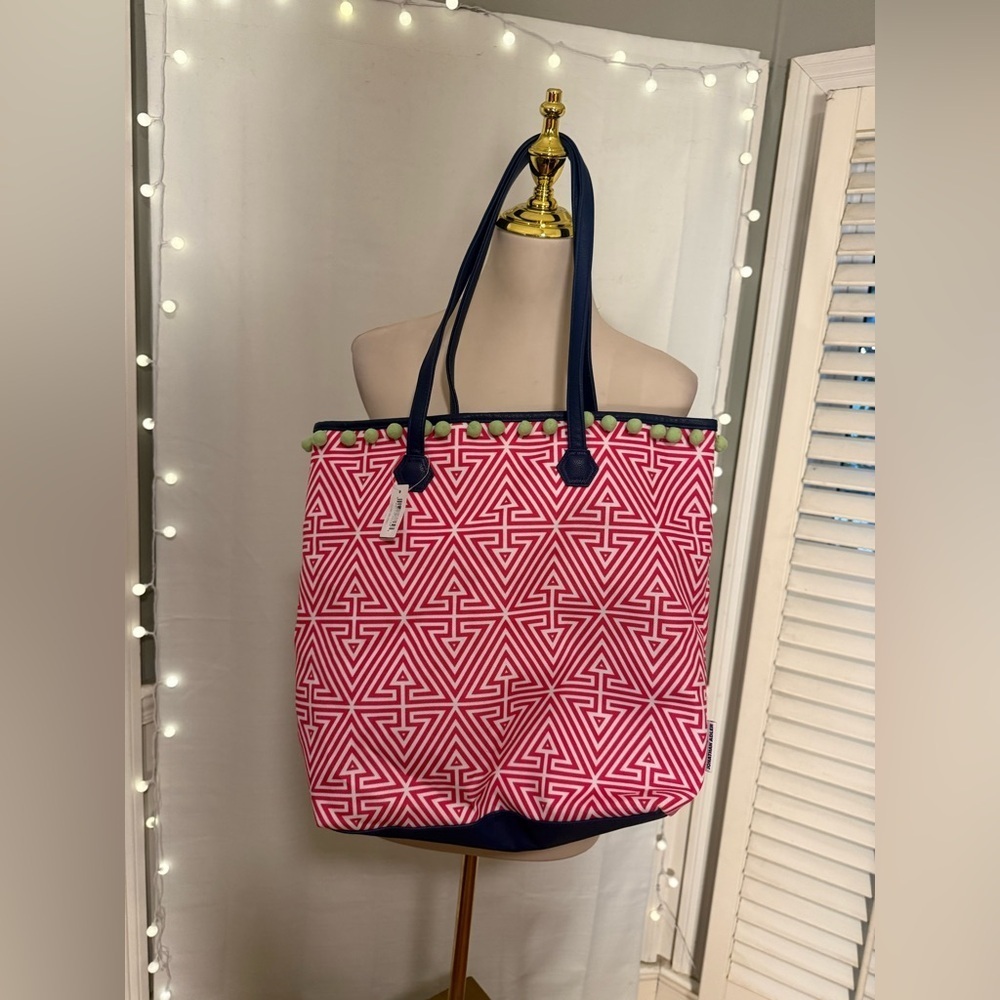 Jonathan Adler x Clinique Geometric Pom Pom Tote Bag Large